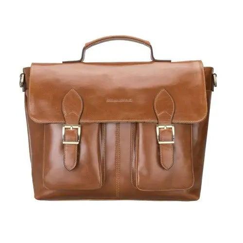 Olympus Genuine Leather Bag, Briefcase, Notebook Bag - 13"/17" Silver Epimetheus