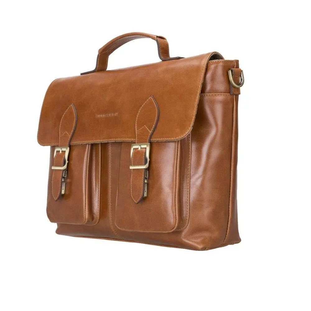 Olympus Genuine Leather Bag, Briefcase, Notebook Bag - 13"/17" Silver Epimetheus