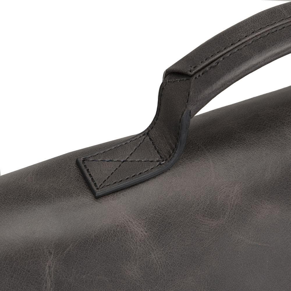 Olympus Genuine Leather Bag, Briefcase, Notebook Bag - 13"/17" Silver Epimetheus