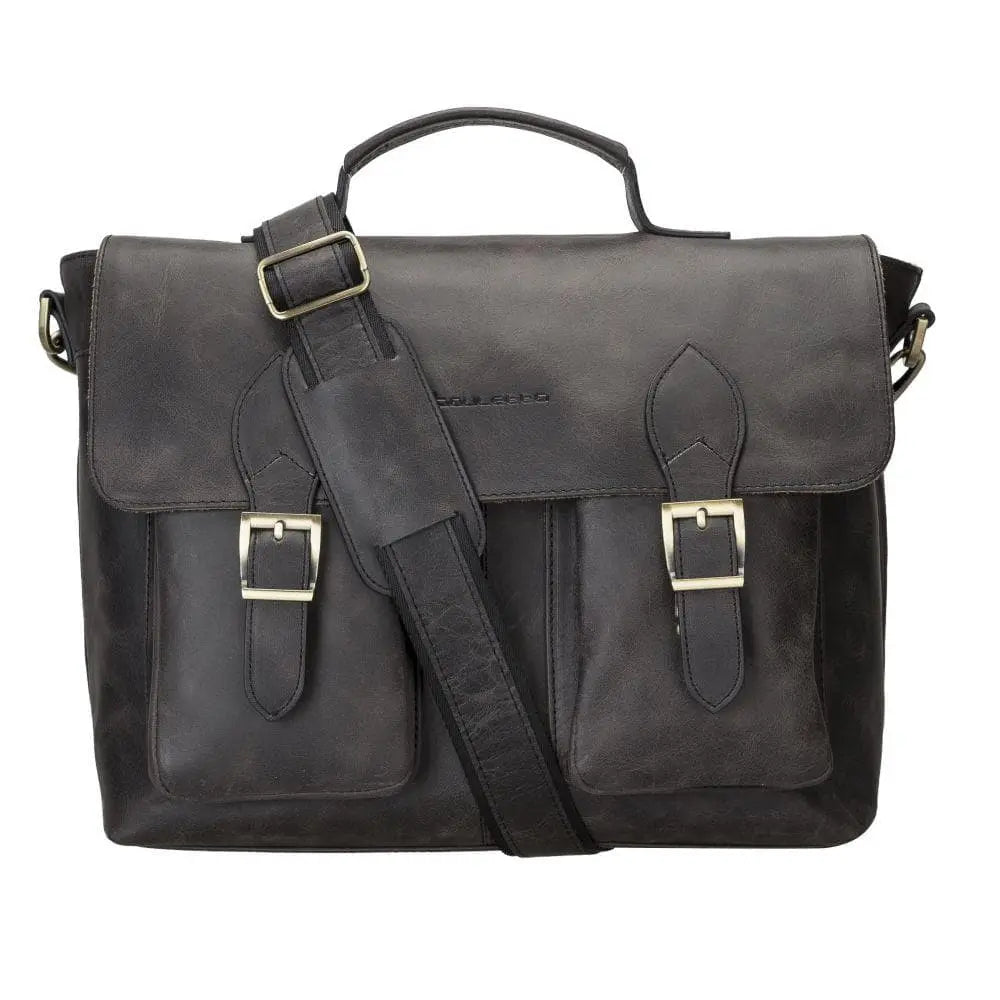 Olympus Genuine Leather Bag, Briefcase, Notebook Bag - 13"/17" Silver Epimetheus