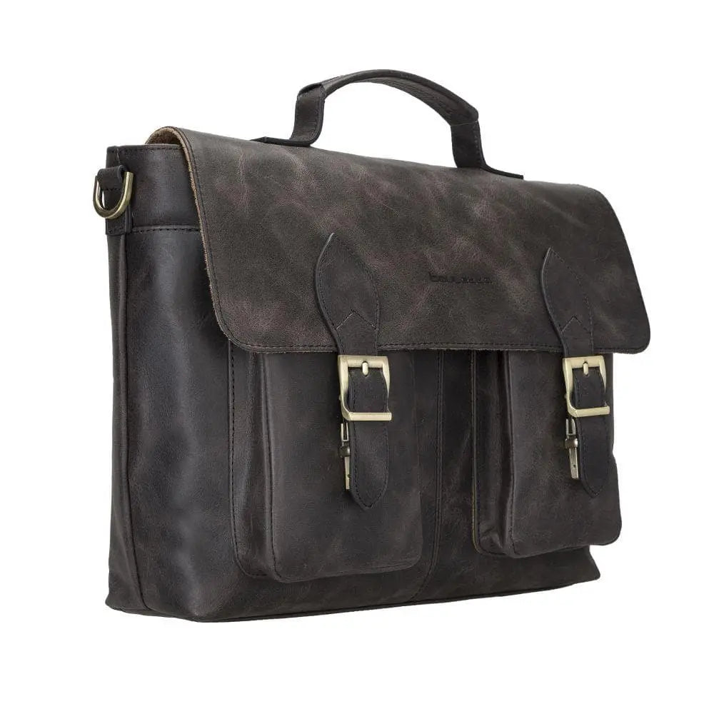 Olympus Genuine Leather Bag, Briefcase, Notebook Bag - 13"/17" Silver Epimetheus