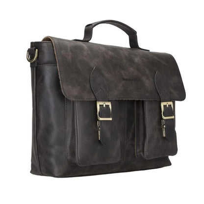 Olympus Genuine Leather Bag, Briefcase, Notebook Bag - 13"/17" Silver Epimetheus