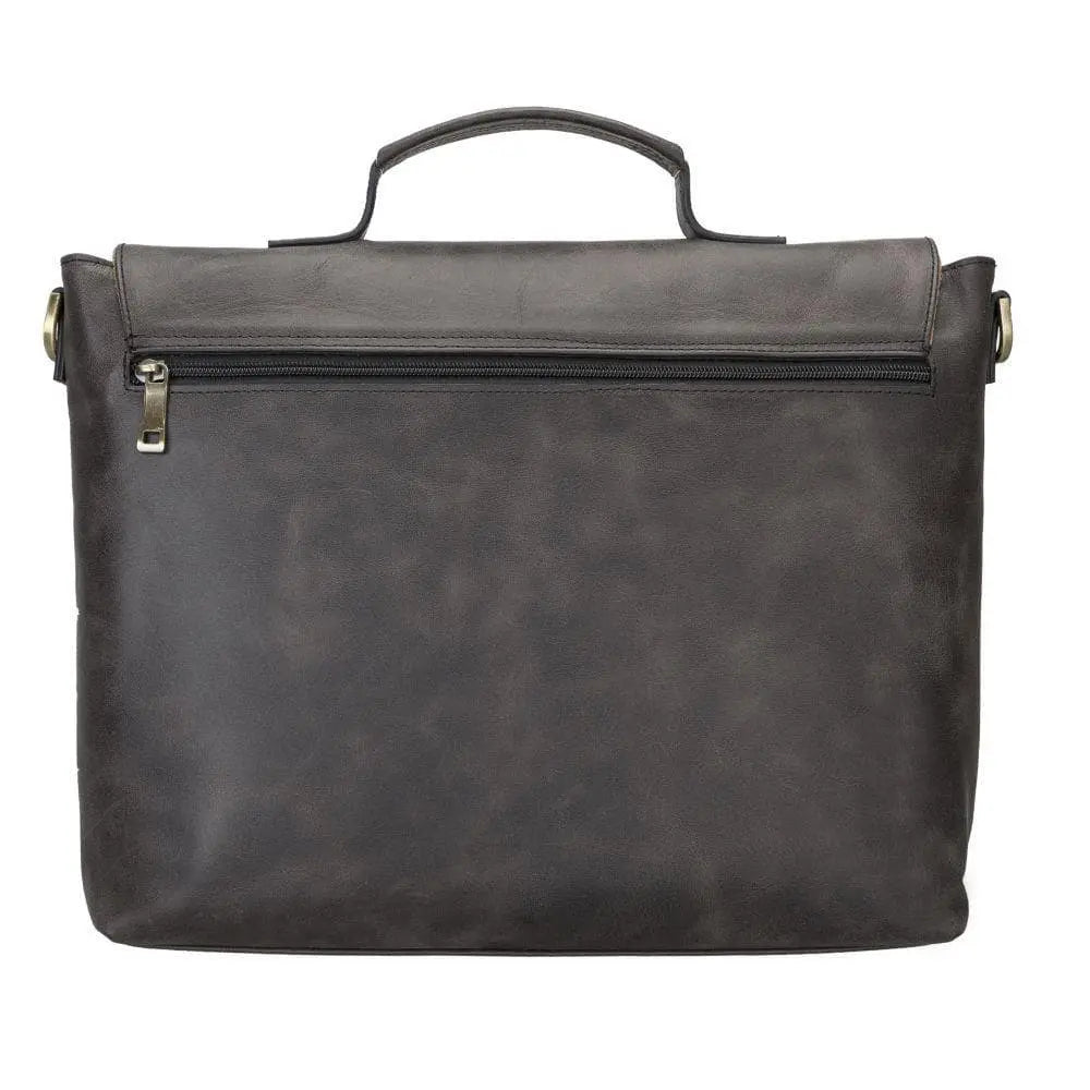 Olympus Genuine Leather Bag, Briefcase, Notebook Bag - 13"/17" Silver Epimetheus