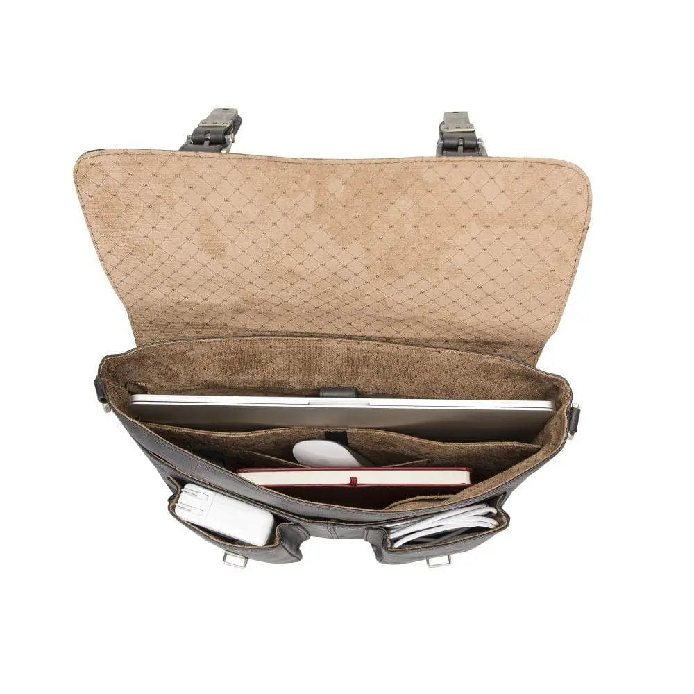 Olympus Genuine Leather Bag, Briefcase, Notebook Bag - 13"/17" Silver Epimetheus