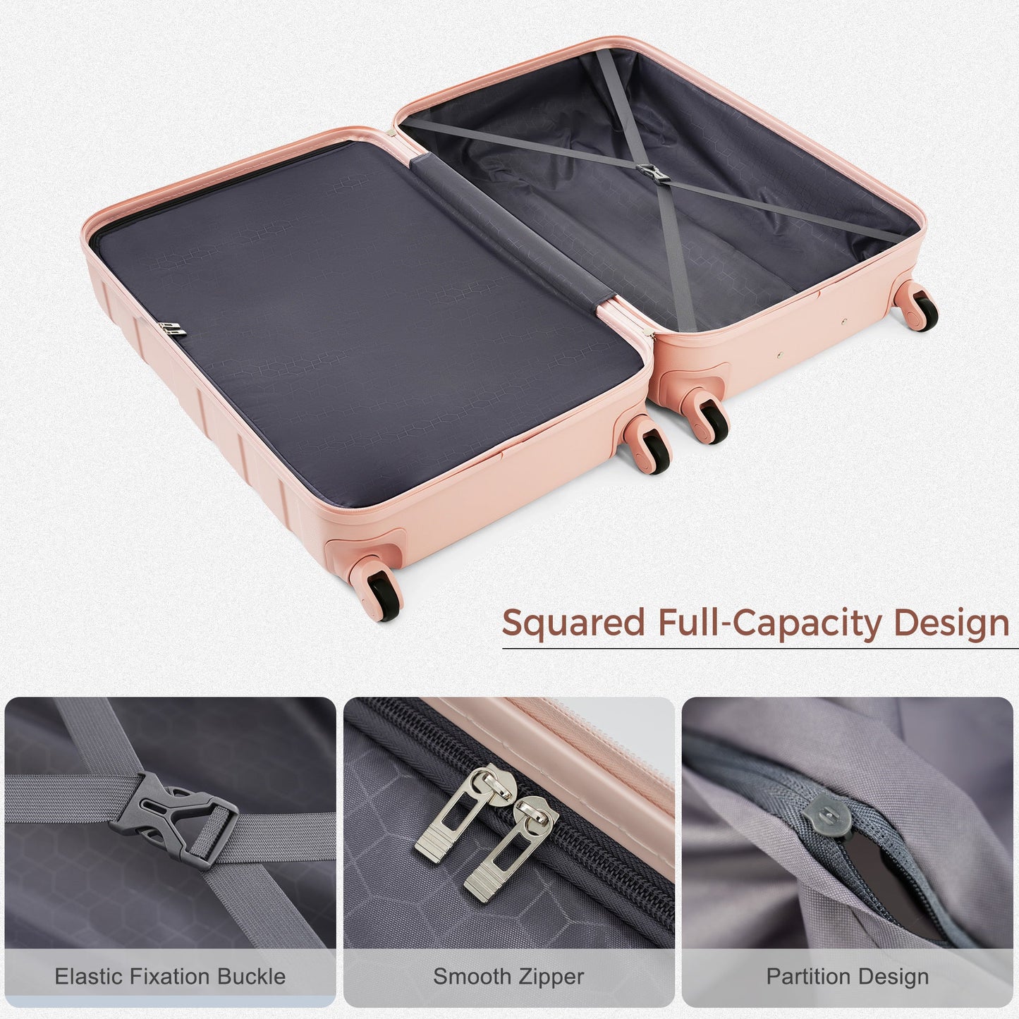 5-Piece Luggage Set with Expandable Travel Bag - Includes 16", 20",