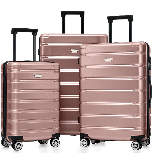 Hardshell Luggage Set 3 Piece, Durable ABS+PC Travel Suitcase with