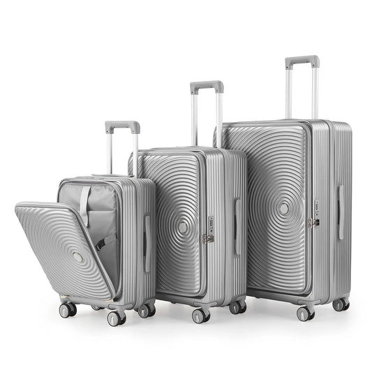 Luggage Sets 3 Piece(20/24/28), Expandable Carry On Luggage with TSA Sangria Beech