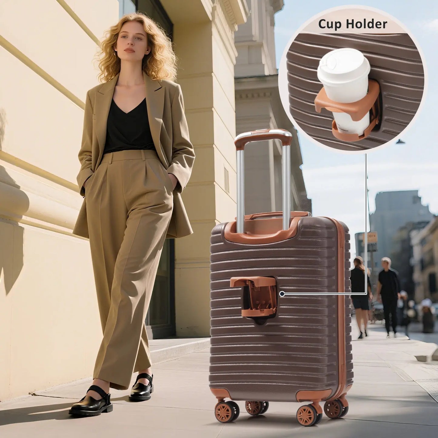 Hardshell Luggage Set with TSA Lock, 360° Spinner Wheels, Lightweight