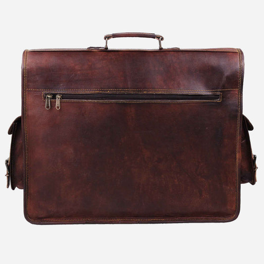 Vintage Leather Messenger Bag Mens. Salmon Alder