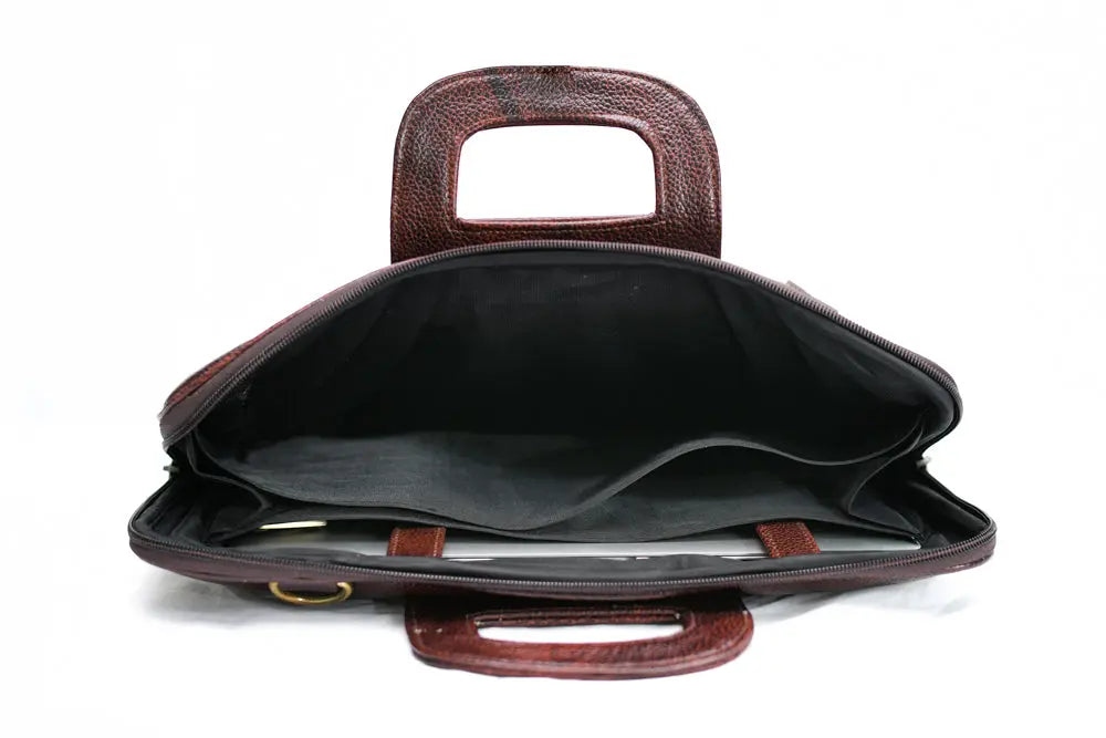 Combo Of 2 , Brown Leather Backpack And Laptop Briefcase . Salmon Alder
