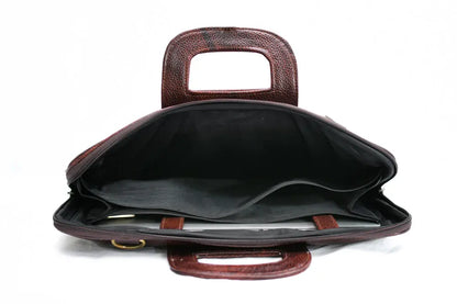 Combo Of 2 , Brown Leather Backpack And Laptop Briefcase . Salmon Alder