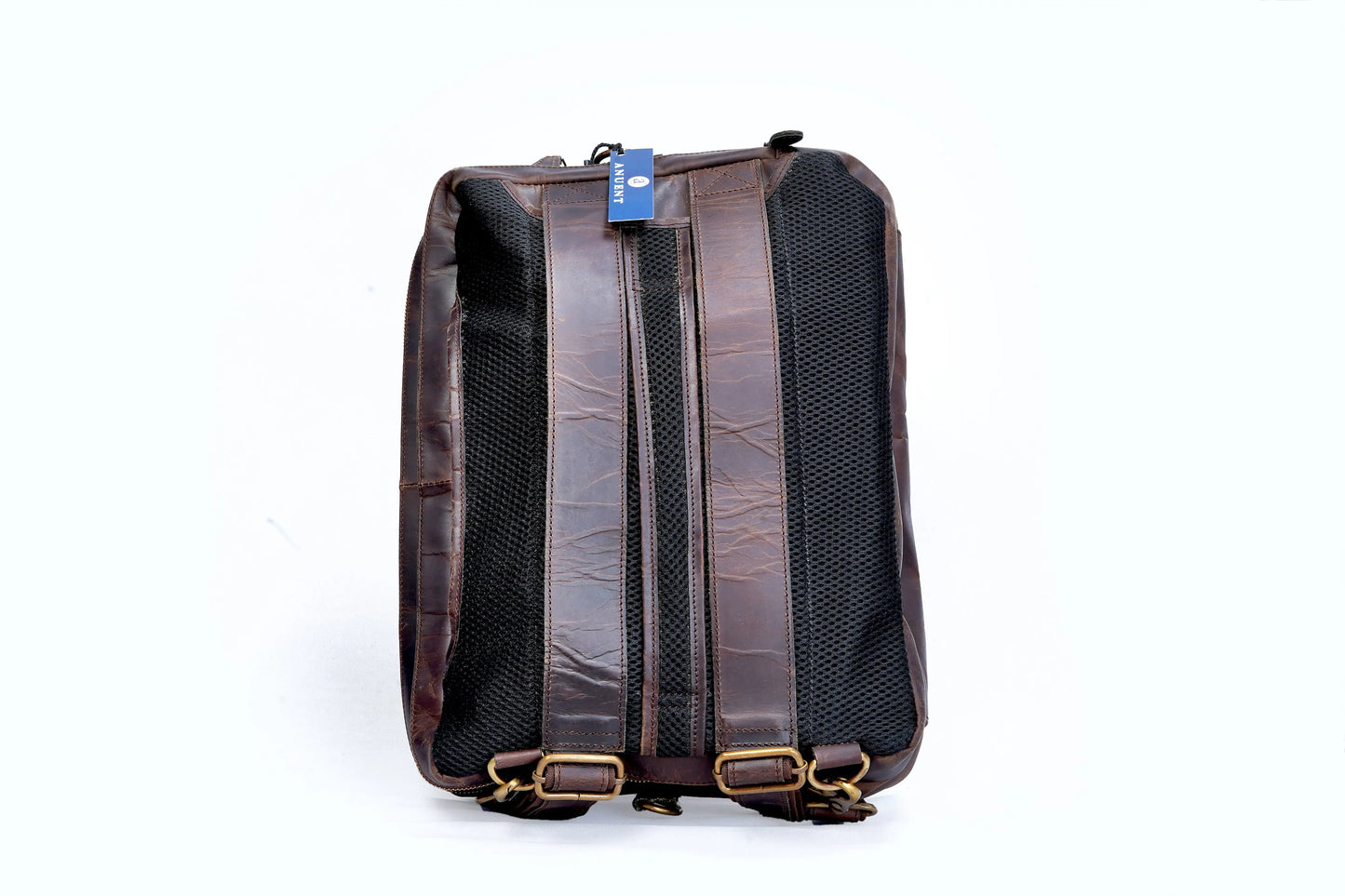 Handmade Buffalo Leather Convertible Backpack. Salmon Alder