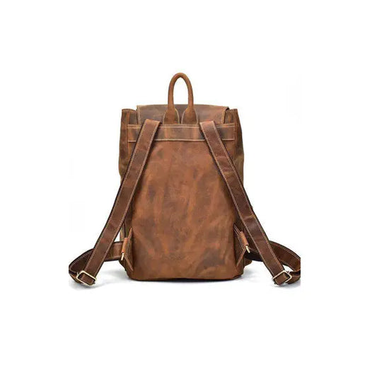 Buffalo Leather Backpack Handmade Unisex Backpack Travel Outdoor Bag Salmon Alder