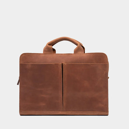 Leather Laptop Bag (Cognac Brown) Coral Grapevine