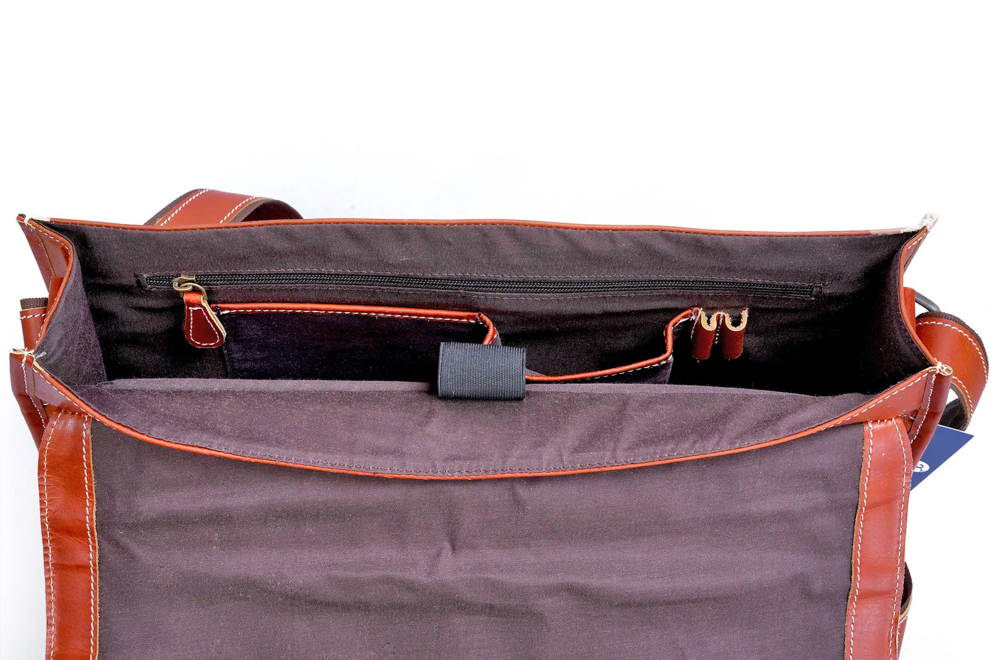 Handmade Buffalo Leather Orange Crossbody Messenger Bag. Salmon Alder