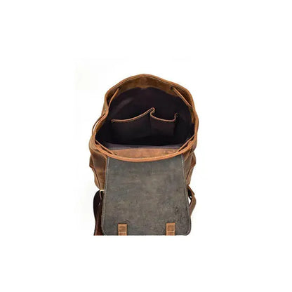 Buffalo Leather Backpack Handmade Unisex Backpack Travel Outdoor Bag Salmon Alder