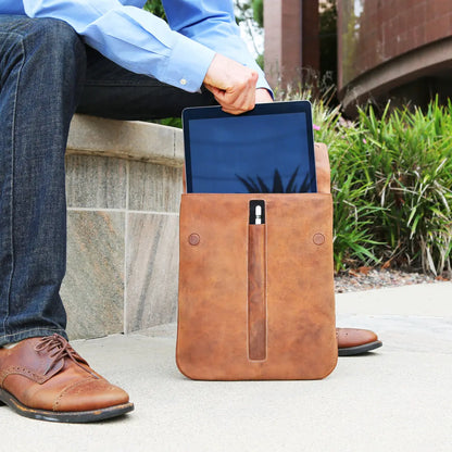MacCase Premium Leather Crossbody Tablet Bag Ochre Eurybia