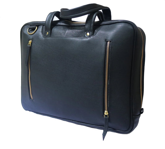 Combo Of 2 , Leather Laptop Briefcase And Leather Tote Bag . Salmon Alder