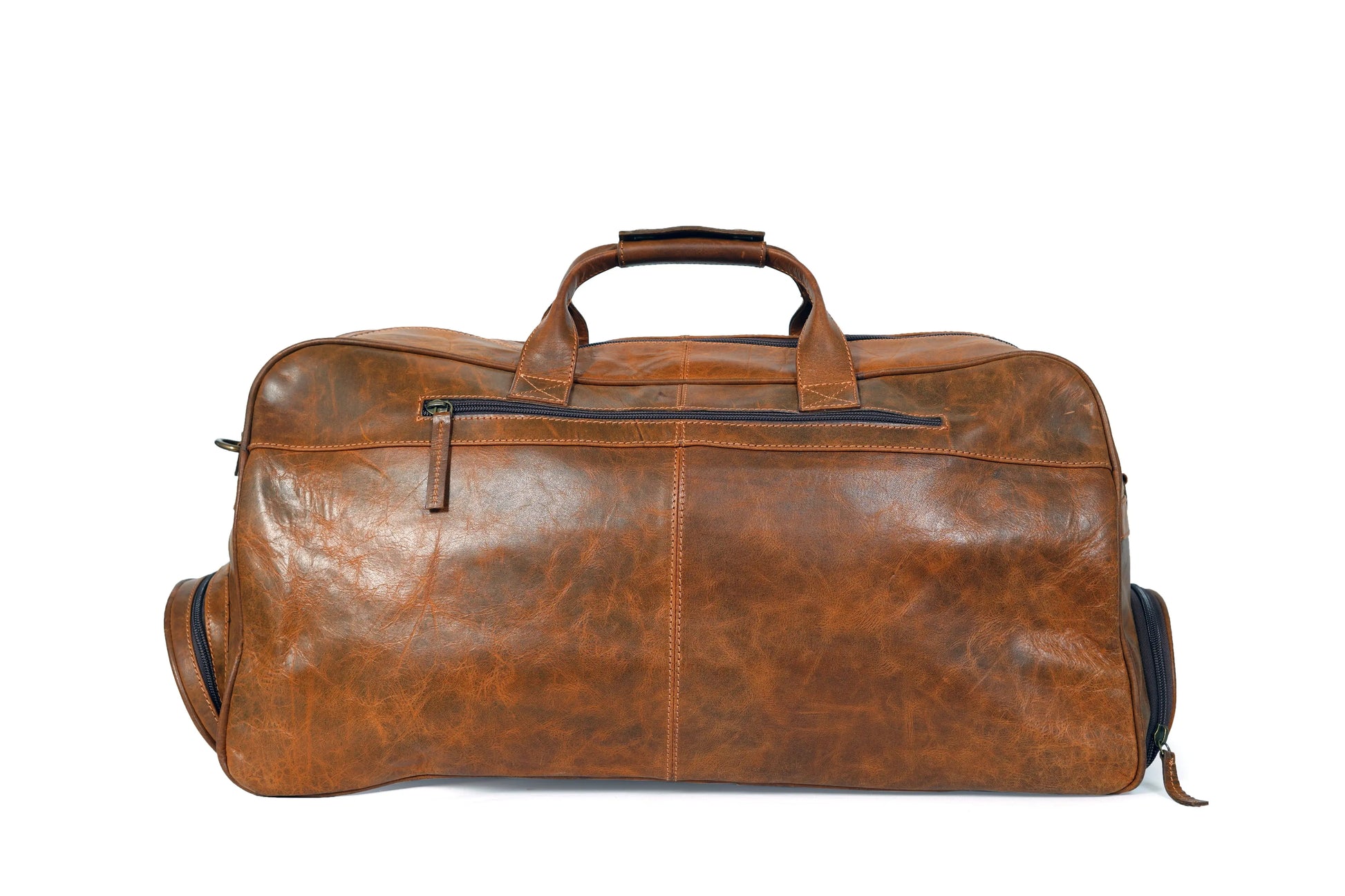 Leather Duffle Bag with Shoe Compartment. Salmon Alder