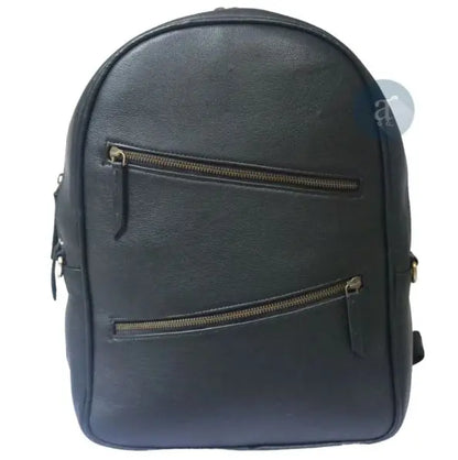 Handmade Black Leather Backpack For Unisex . Salmon Alder