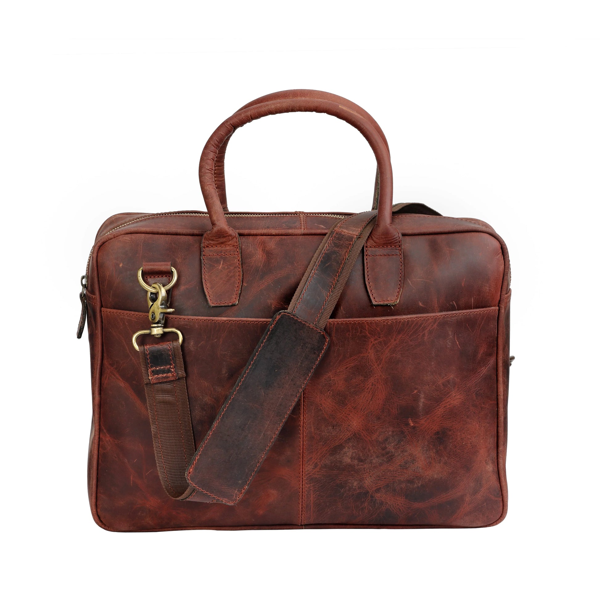 Combo Of 2 ,Buffalo Laptop Briefcase And Leather Small Purse Salmon Alder