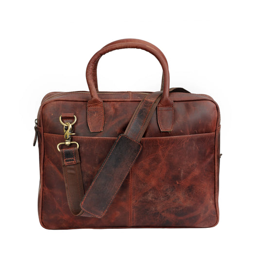 Combo Of 2 ,Buffalo Laptop Briefcase And Leather Small Purse Salmon Alder