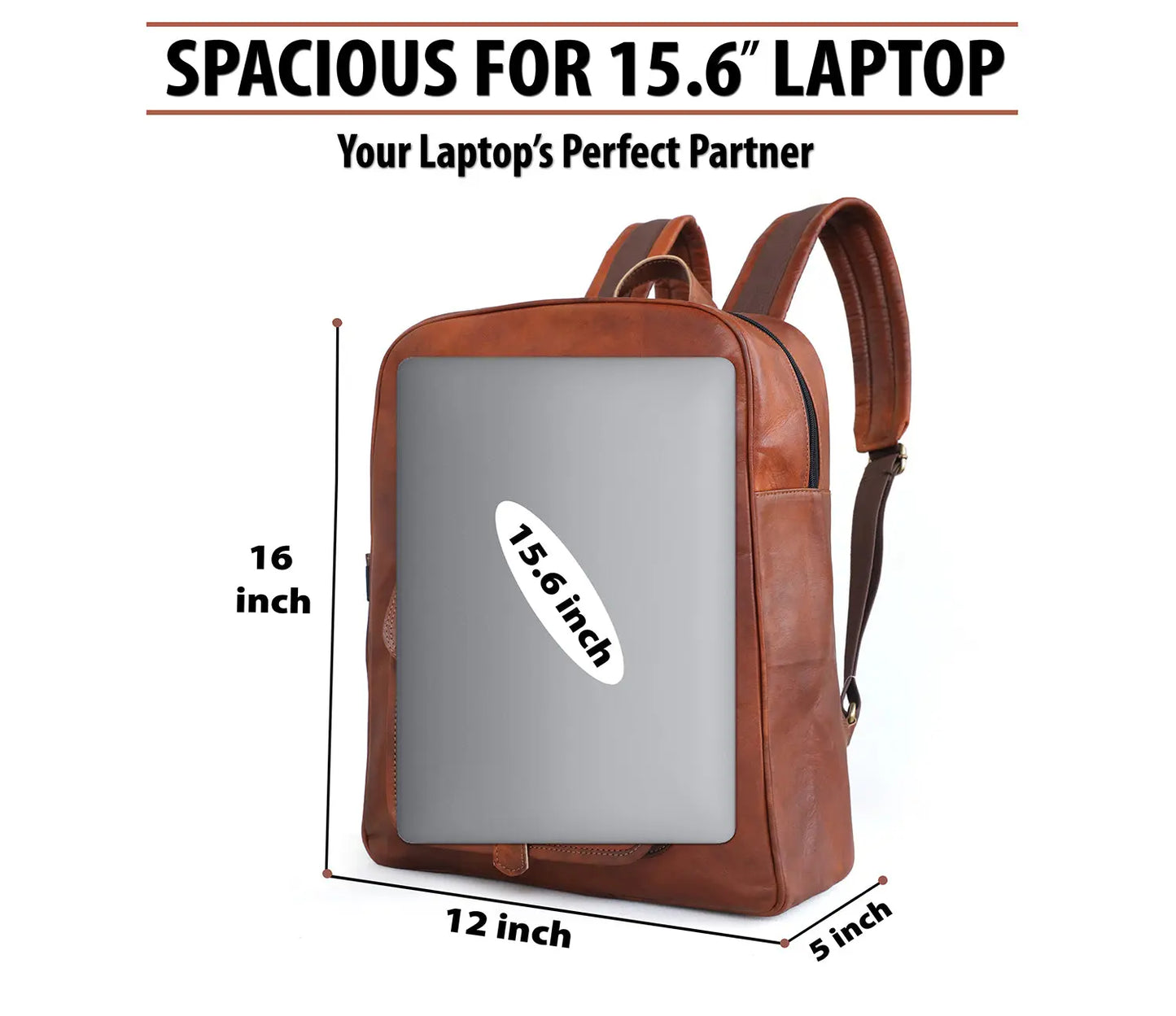 Genuine 15.6-inch Vintage Laptop Backpack Retro Travel & Work Rucksack Salmon Alder