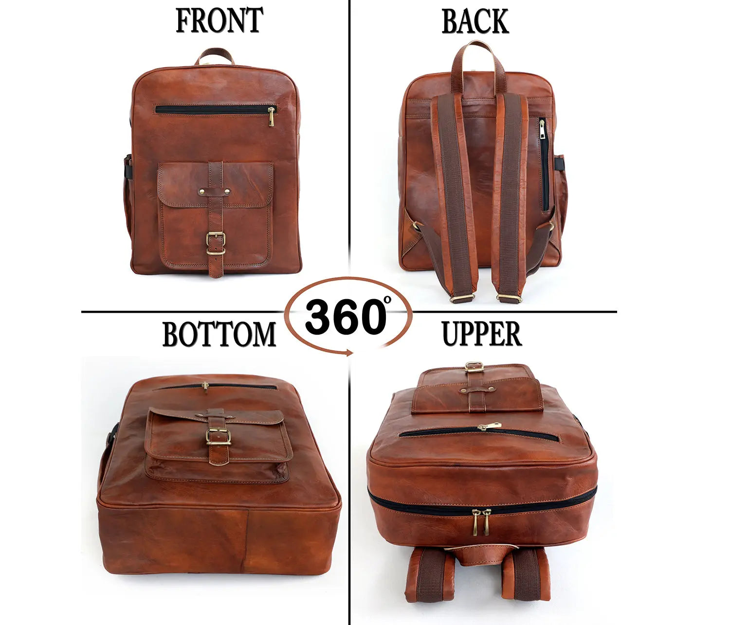 Genuine 15.6-inch Vintage Laptop Backpack Retro Travel & Work Rucksack Salmon Alder