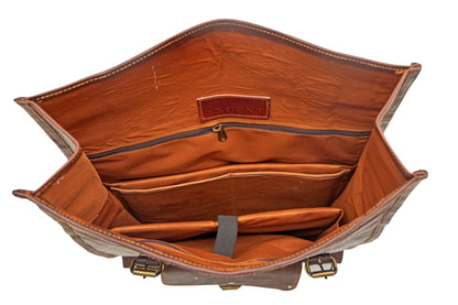 Genuine Leather Retro Rucksack Rolling Backpack Bag . Salmon Alder