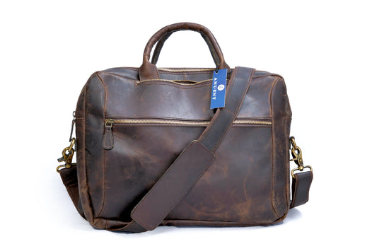 Handmade Buffalo Leather Convertible Backpack. Salmon Alder