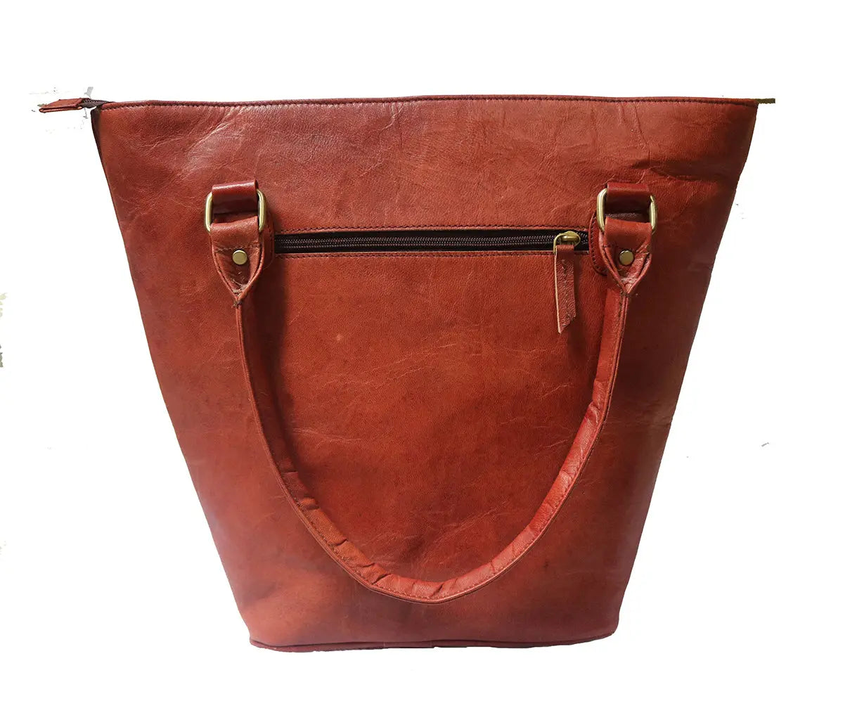 Combo Of 2 , Leather Laptop Briefcase And Leather Tote Bag . Salmon Alder