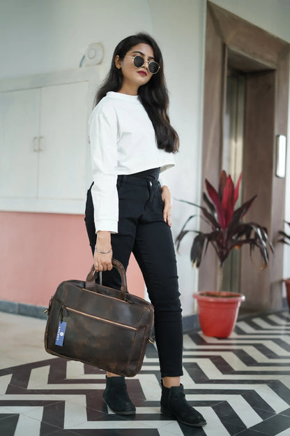 Handmade Buffalo Leather Convertible Backpack. Salmon Alder