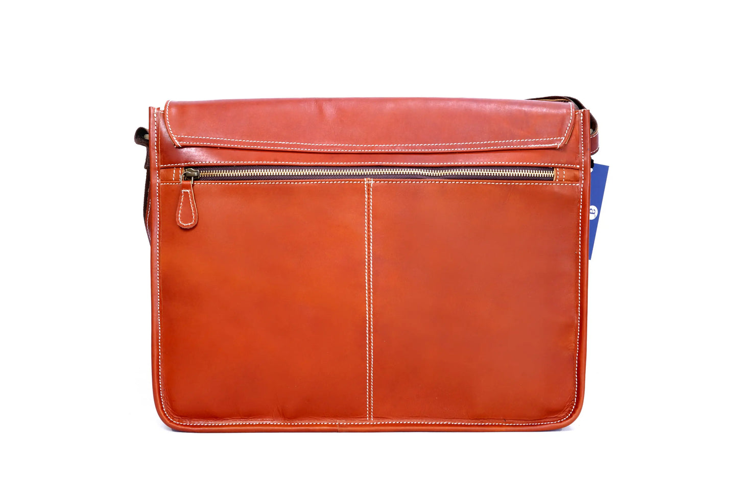 Handmade Buffalo Leather Orange Crossbody Messenger Bag. Salmon Alder