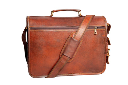 Handmade Leather Laptop Messenger Bag Crossbody Office Bag for Men. Salmon Alder