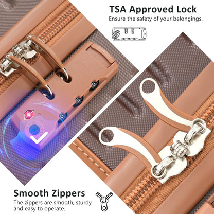 Hardshell Luggage Set with TSA Lock, 360° Spinner Wheels, Lightweight