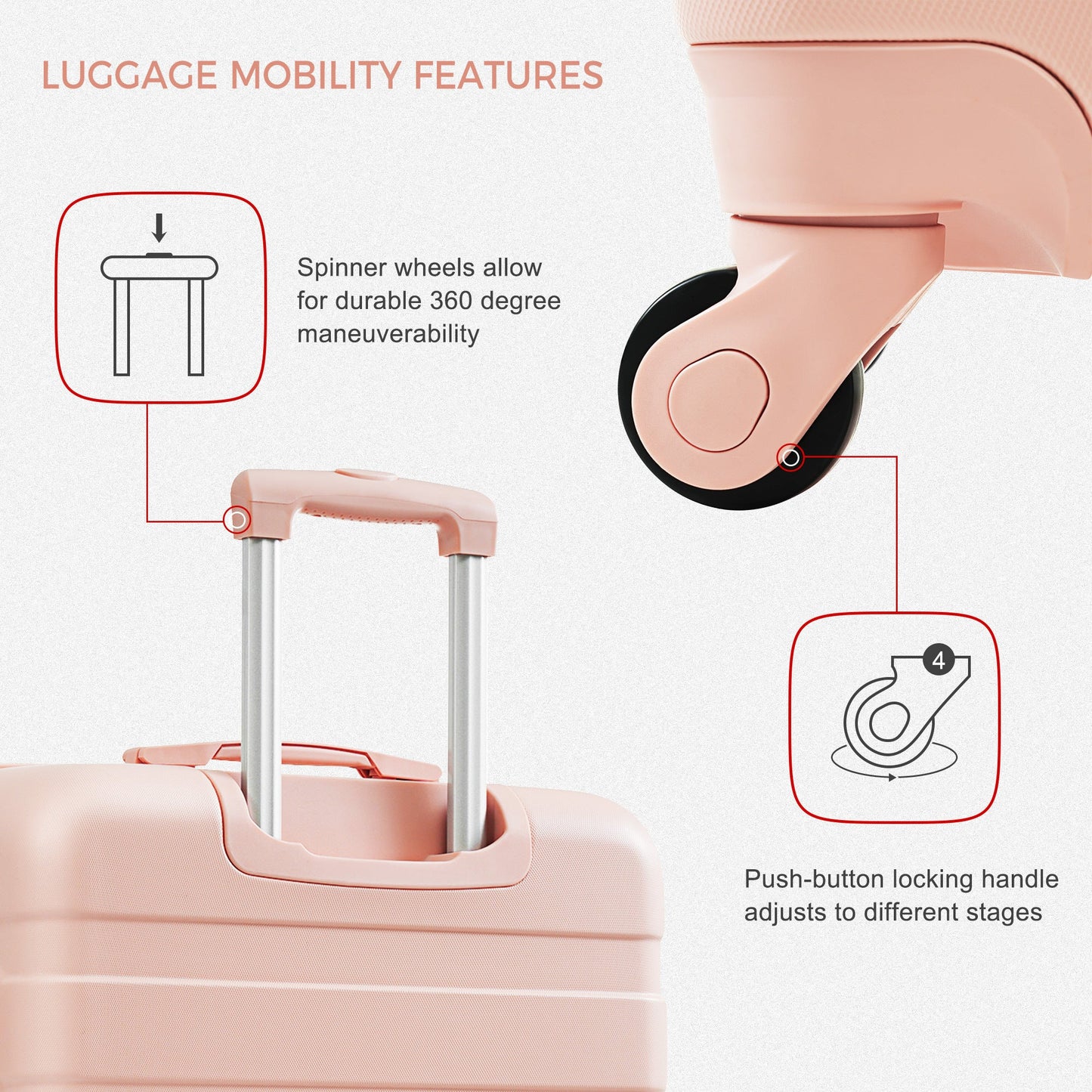5-Piece Luggage Set with Expandable Travel Bag - Includes 16", 20",
