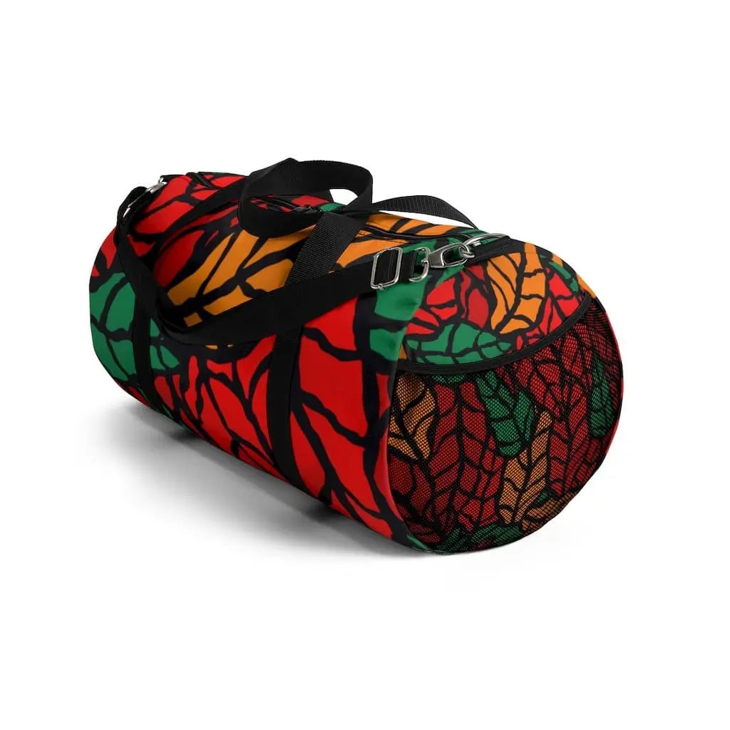 Duffel Bag - Carry on Luggage - Autumn Red Leaves Grey Coco