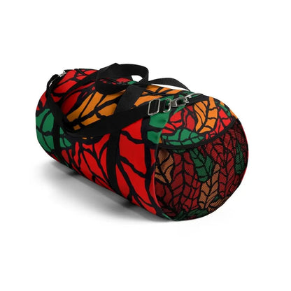 Duffel Bag - Carry on Luggage - Autumn Red Leaves Grey Coco