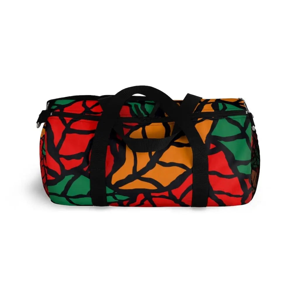 Duffel Bag - Carry on Luggage - Autumn Red Leaves Grey Coco