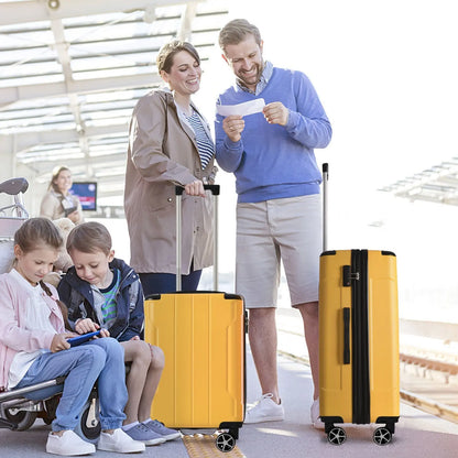 Luggage Sets 3 Piece, Expandable Hard shell ABS Suitcases with Double