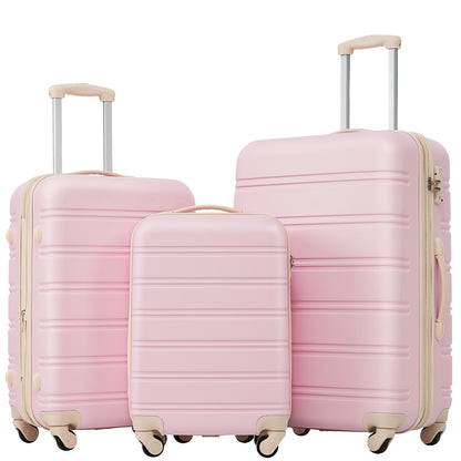 3 Piece Luggage Set Hardside Spinner Suitcase with TSA Lock 20' 24'
