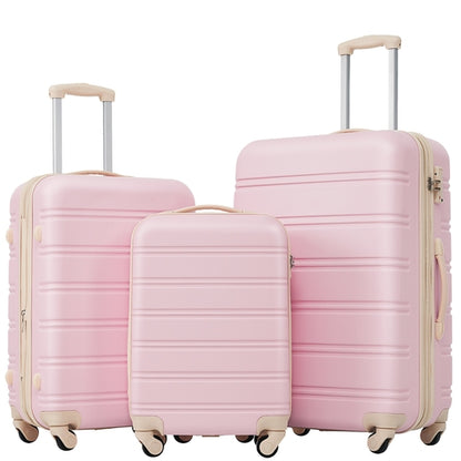 3 Piece Luggage Set Hardside Spinner Suitcase with TSA Lock 20' 24'