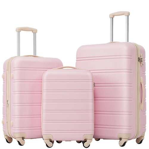 3 Piece Luggage Set Hardside Spinner Suitcase with TSA Lock 20' 24'