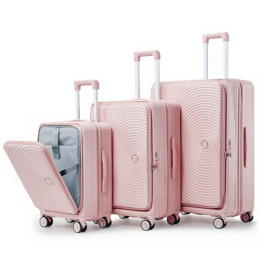Luggage Sets 3 Piece(20/24/28), Expandable Carry On Luggage with TSA Sangria Beech