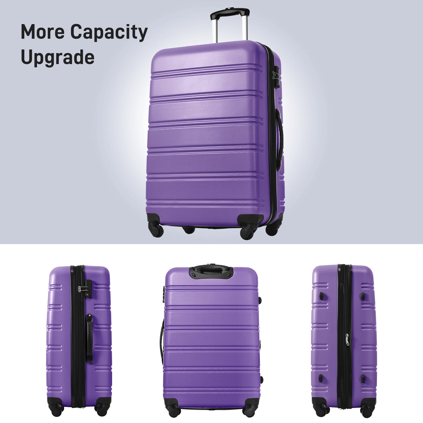 3 Piece Luggage Set Hardside Spinner Suitcase with TSA Lock 20' 24'