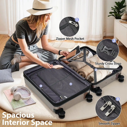 Luggage Sets 3 Piece Hardshell Suitcases with Wheels, Lightweight