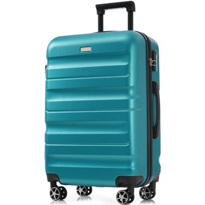 Hardshell ABS Luggage Set - Lightweight & Durable Suitcases with Dual Sangria Beech