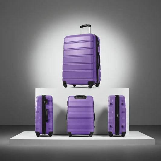 3 Piece Luggage Set Hardside Spinner Suitcase with TSA Lock 20' 24' Sangria Beech