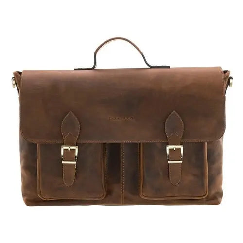 Olympus Genuine Leather Bag, Briefcase, Notebook Bag - 13"/17" Silver Epimetheus