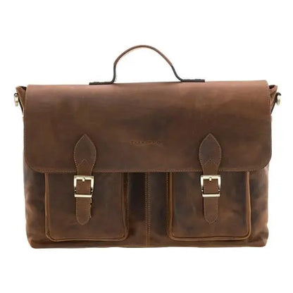 Olympus Genuine Leather Bag, Briefcase, Notebook Bag - 13"/17" Silver Epimetheus